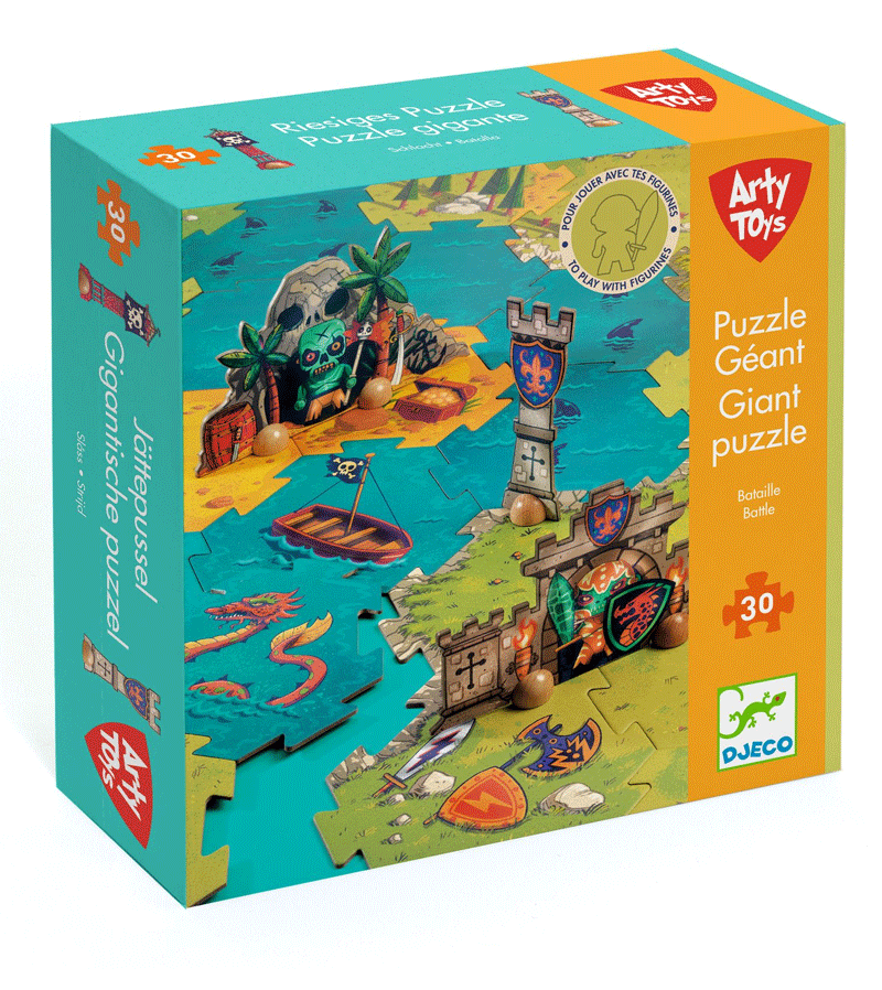 30 pcs Giant Puzzle Battle from Arty Toys by Djeco