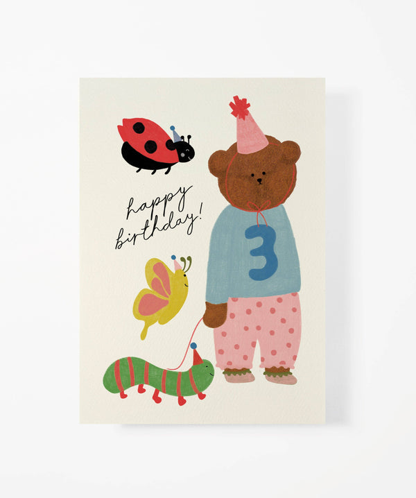 Age 3 Birthday Bear Card by Bear Days