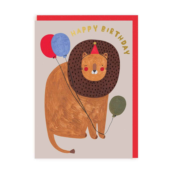 Lions with Balloons Birthday Card (7299)