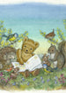 Molly Brett Read us a Story Teddy Greetings Card by Porch Fairies