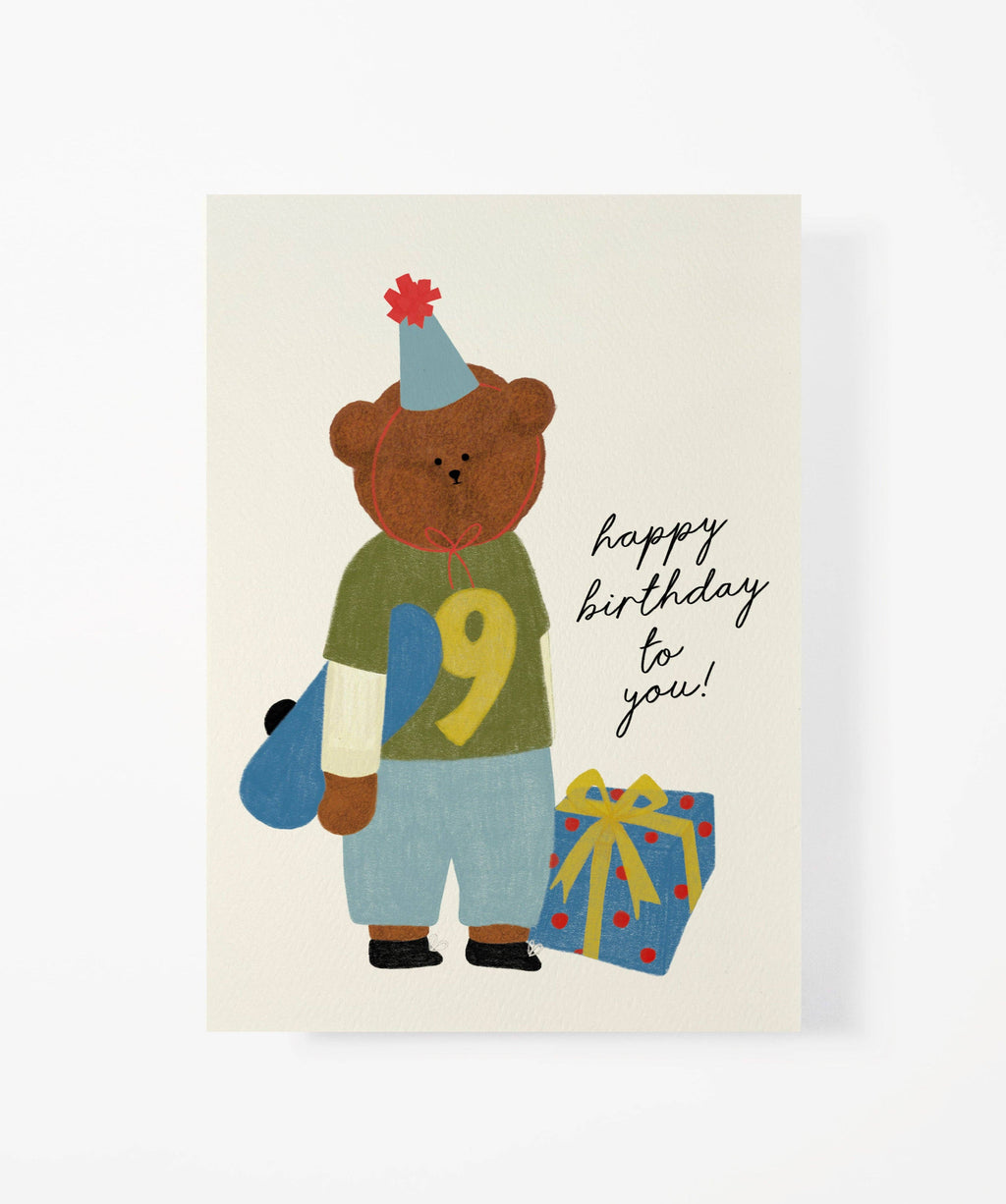 Age 9 Birthday Bear Card by the Bear Days