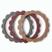 Set of 3 Flower Teether Bracelets in Dried Thyme, Berry and Natural by Mushie