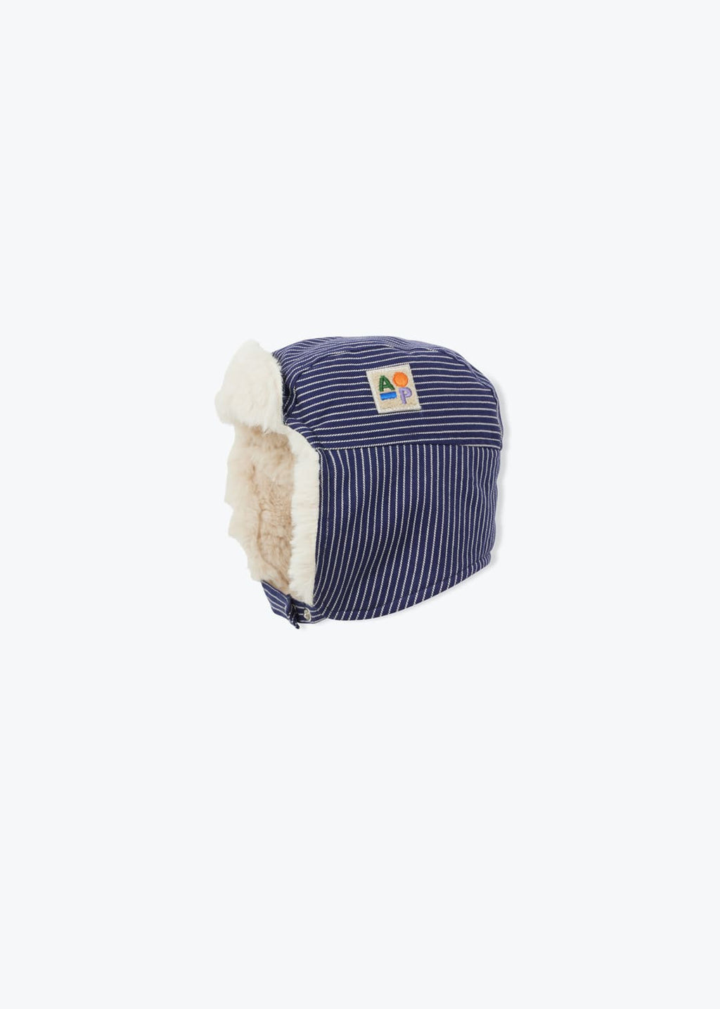 Marine Striped Fur Lined Sherpa Hat by Arsene et les Pipelettes