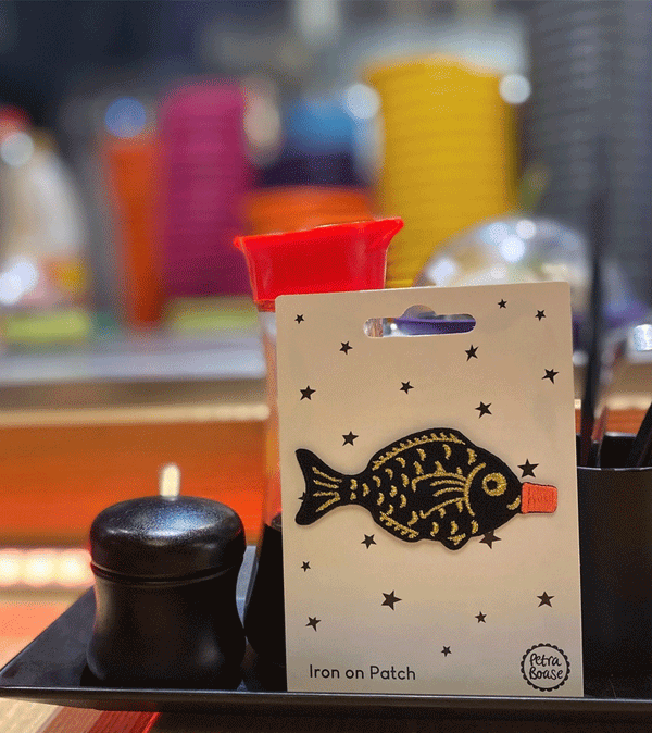 Soy Sauce Fish Iron on Patch by Petra Boase