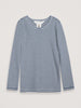 Navy and Ecru Long Sleeved Striped Tee by Serendipity