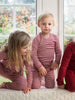 Ruby and Ecru Long Sleeved Striped Tee by Serendipity