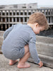 Navy and Ecru Striped Organic Cotton Crossover Body by Serendipity