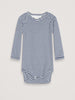 Navy and Ecru Striped Organic Cotton Crossover Body by Serendipity
