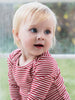 Ruby and Ecru Striped Organic Cotton Crossover Body by Serendipity