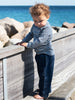 Navy and Ecru Long Sleeved Striped Tee by Serendipity