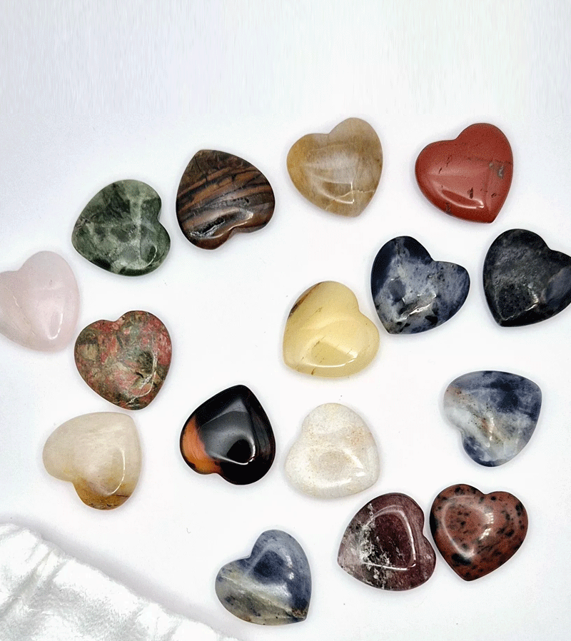 Assorted Mini Gemstone Hearts