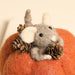 Felt Pumpkin Mouse Standing Decoration