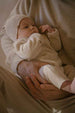 Beige Striped Extra Soft Fleece Honore Beanie by 1+ in the Family