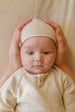 Beige Striped Extra Soft Fleece Honore Beanie by 1+ in the Family