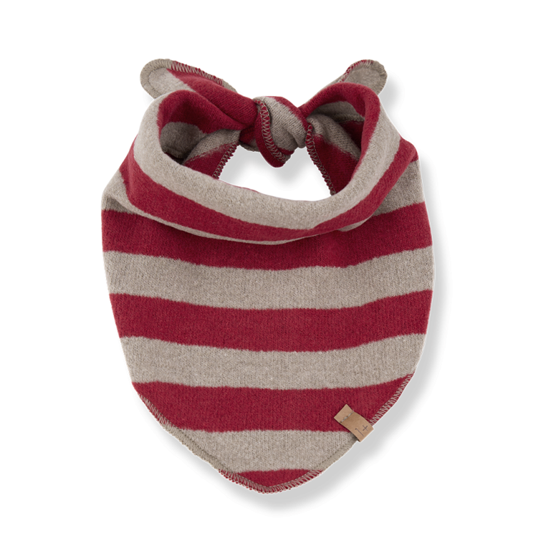 Berry & Beige Striped Recycled Extra Soft Fleece Bandana Scarf by 1+ in the Family