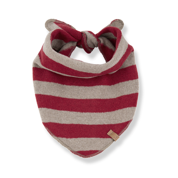 Berry & Beige Striped Recycled Extra Soft Fleece Bandana Scarf by 1+ in the Family
