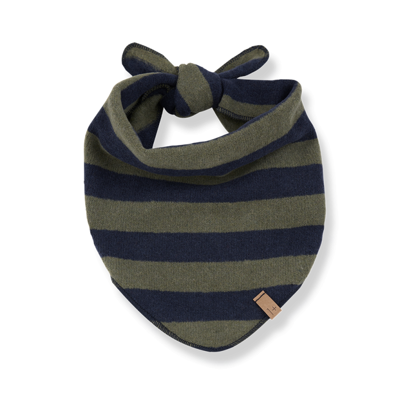 Navy & Moss Striped Recycled Extra Soft Fleece Bandana Scarf by 1+ in the Family