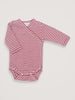 Ruby and Ecru Striped Organic Cotton Crossover Body by Serendipity