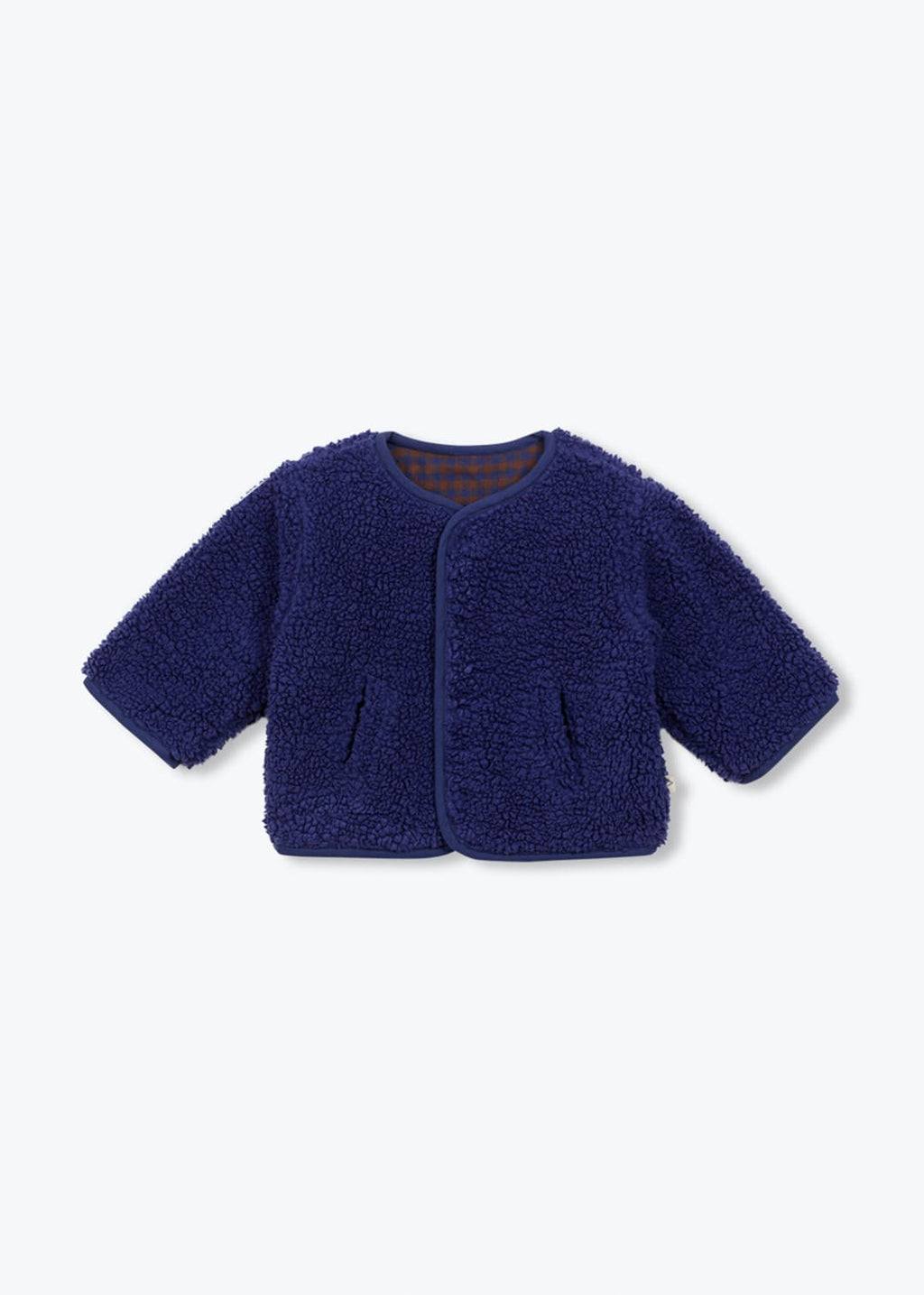 Baby Marine Gingham Reversible Sherpa Jacket by Arsene et Les Pipelettes