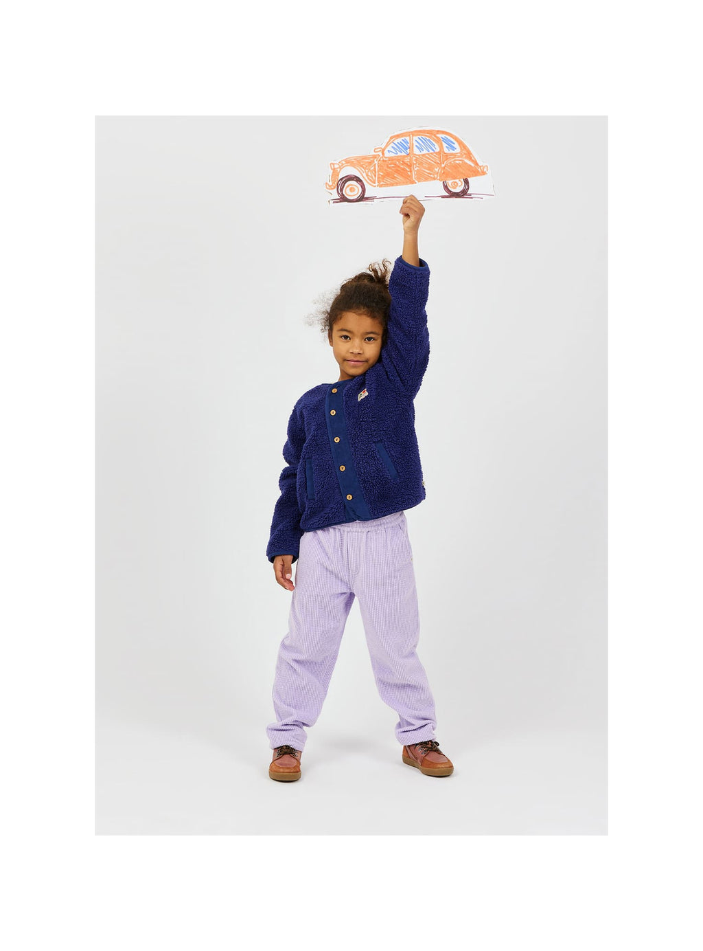 Kids Marine Gingham Reversible Sherpa Jacket by Arsene et Les Pipelettes