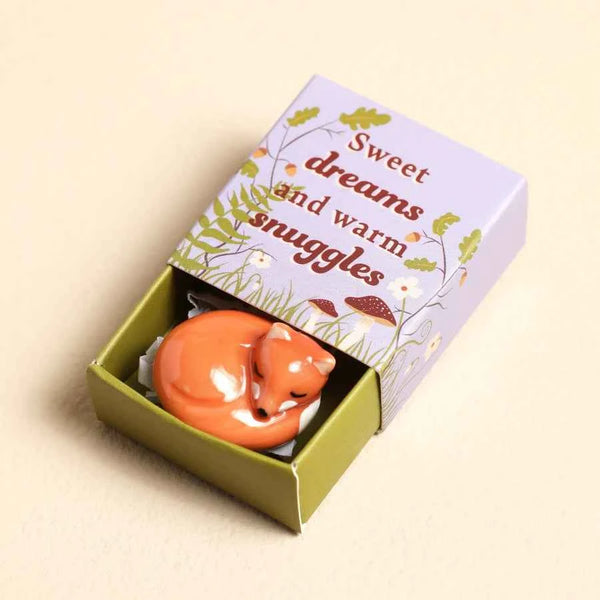 Tiny Matchbox Ceramic Fox Token
