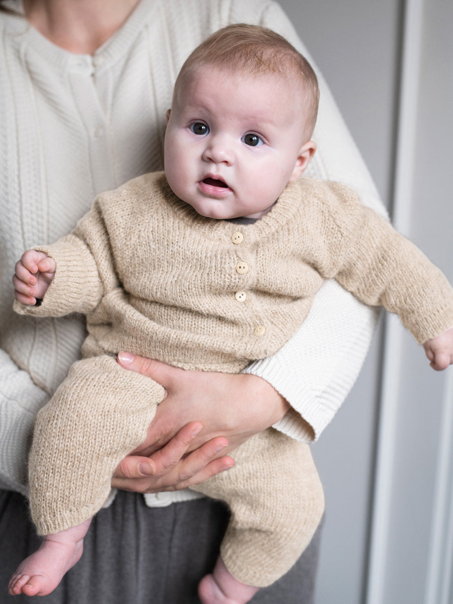Oatmilk Alpaca Suri Knitted Bottoms by Serendipity