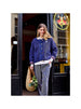 Women's Marine Gingham Reversible Sherpa Jacket by Arsene et Les Pipelettes