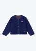 Women's Marine Gingham Reversible Sherpa Jacket by Arsene et Les Pipelettes