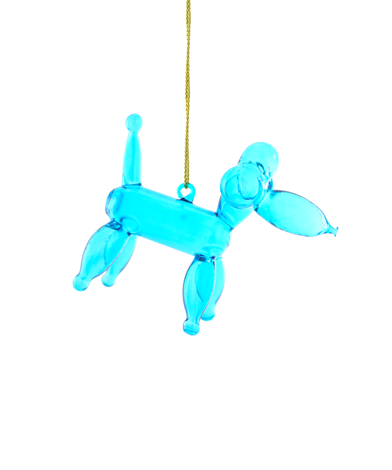 Blue Balloon Poodle Glass Ornament By Cody Foster