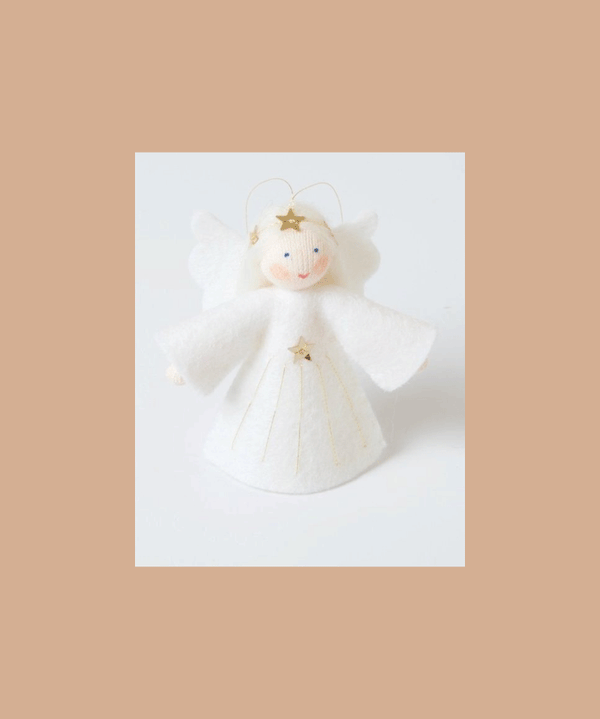 Hanging Angel White Hair Waldorf Doll