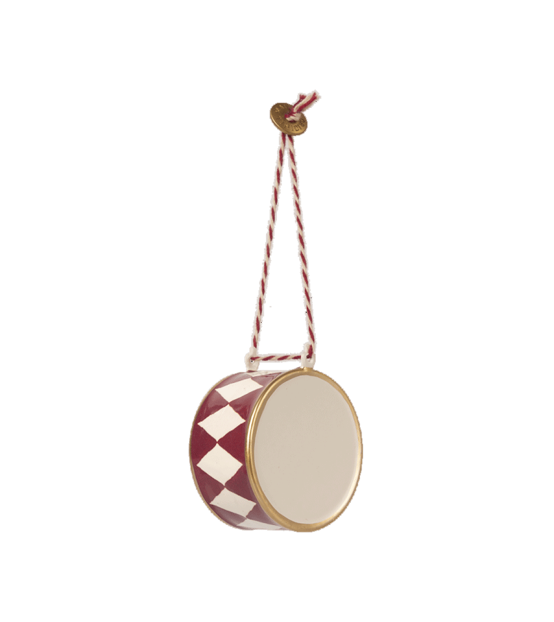 Large Red Metal Drum Ornament by Maileg