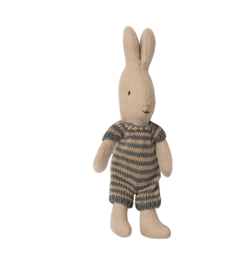 Dark Blue Stripe Suit Micro Rabbit by maileg