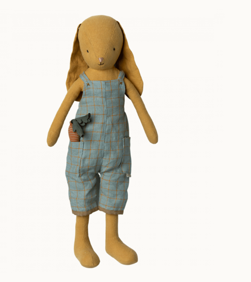 Size 3 Dusty Yellow Bunny in Overalls by maileg
