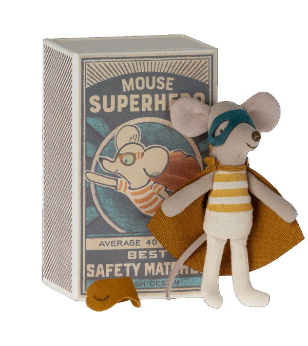 2024 Little Brother Super Hero mouse in Matchbox by Maileg