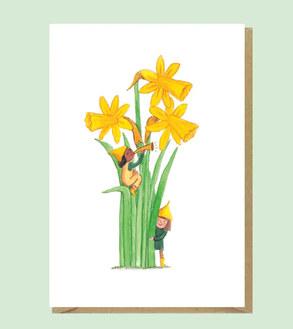 Hiding in the Daffodils Greetings Card