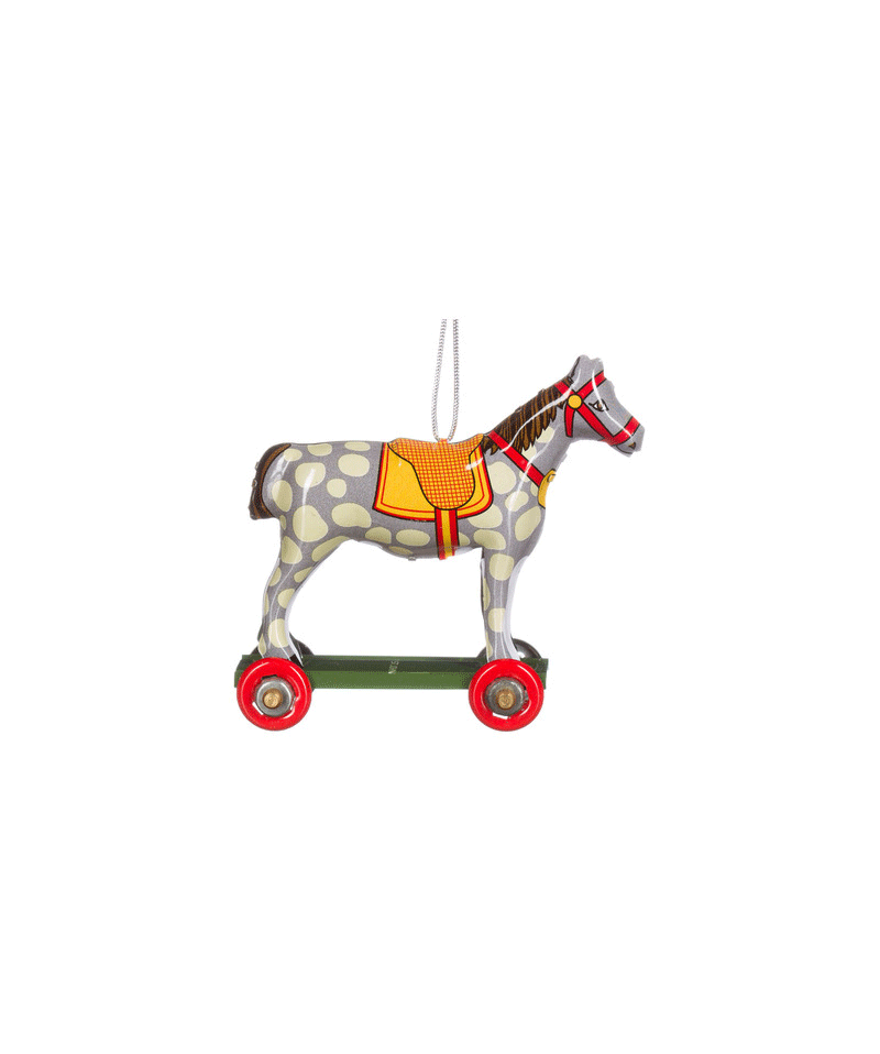 Spotted Horse on Wheels Ornament