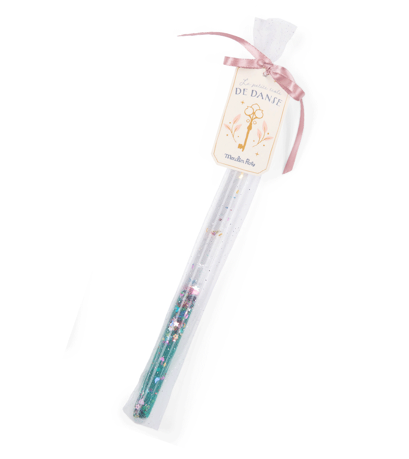 Les ecole de Danse Turquoise Glitter Wand by Moulin Roty