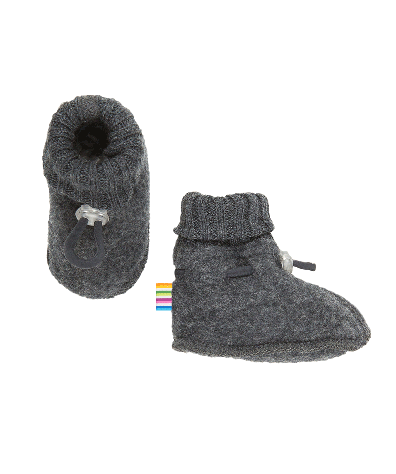 Grey Soft Wool Booties by Joha - Niddle Noddle