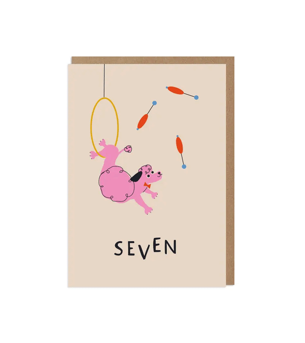 Circus Seven Kids 7th Birthday Card by betiobca