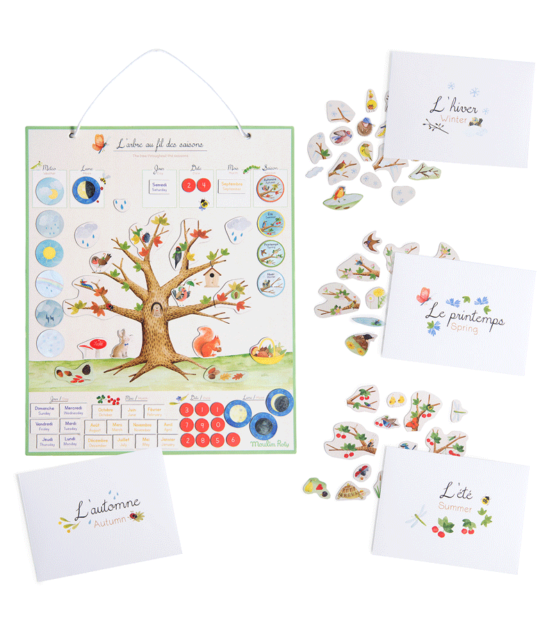 Le Jardin Seasons Magnetic Calendar by Moulin Roty - Niddle Noddle