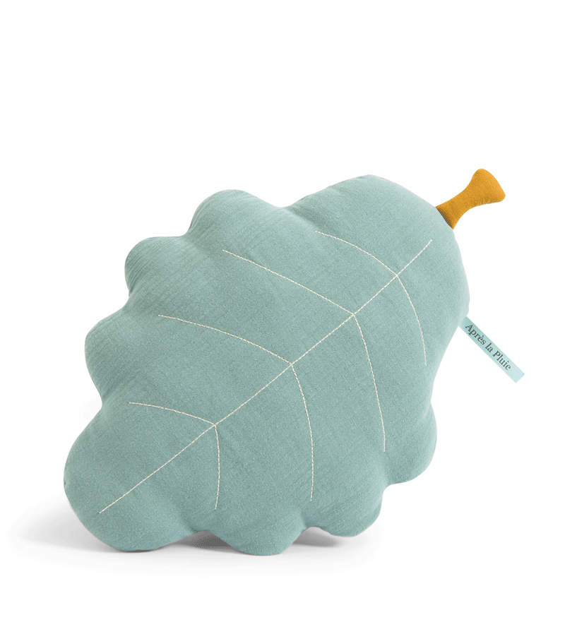 Après la pluie Leaf Cushion by Lucille Michieli