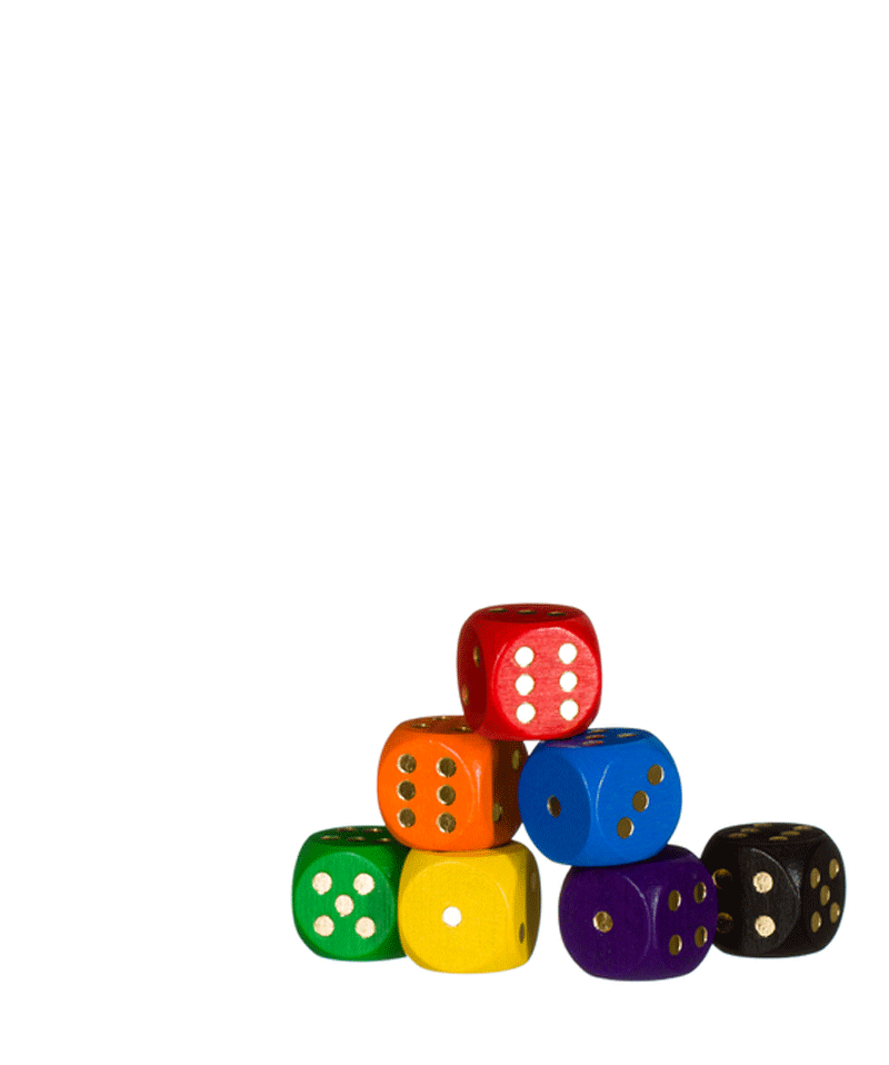 Colourful Wooden Dice