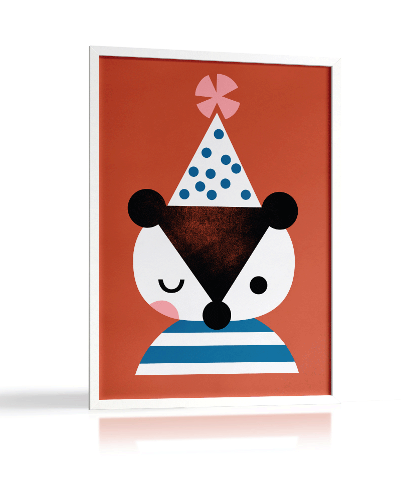 Badger Bear A3 Print by Darling Clementine