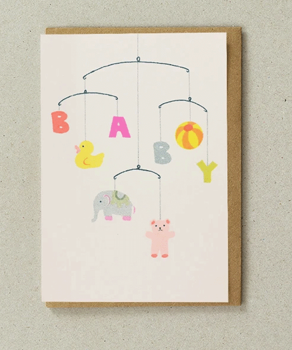 Baby Mobile Baby Card by Petra Boase