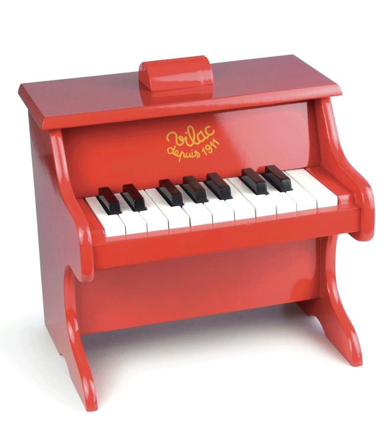 Red Wooden Piano by Vilac