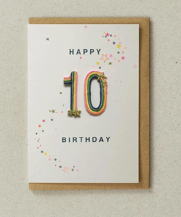 Rainbow 10th Birthday Card by Petra Boase