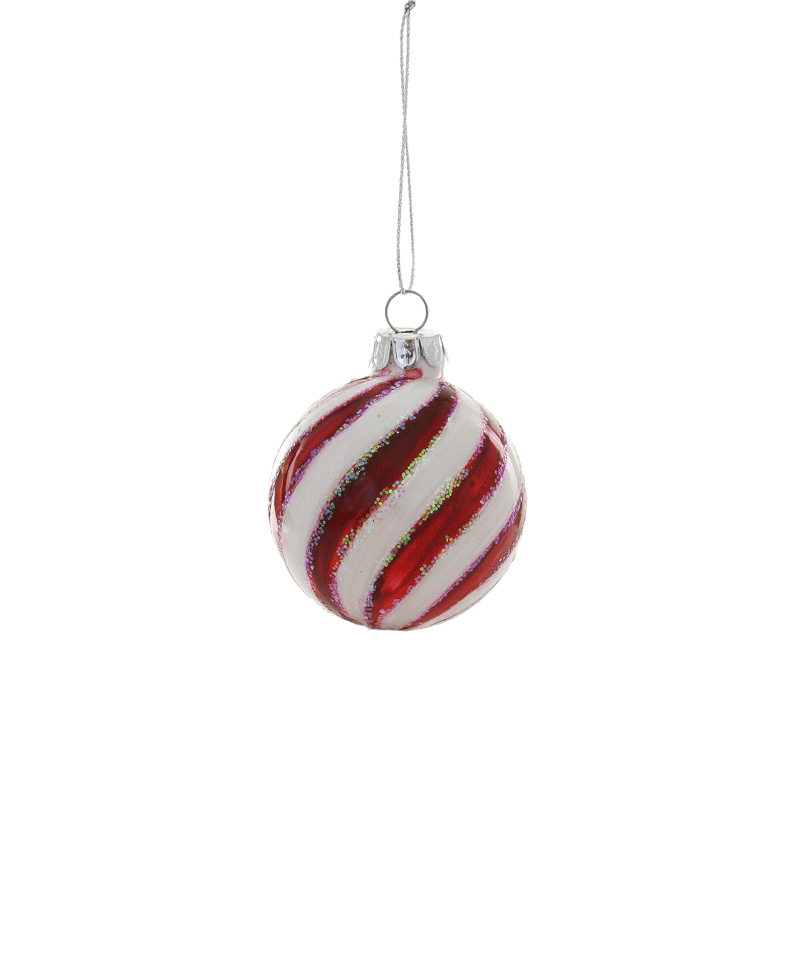 Peppermint Swirl Glass Bauble by Cody Foster - Niddle Noddle
