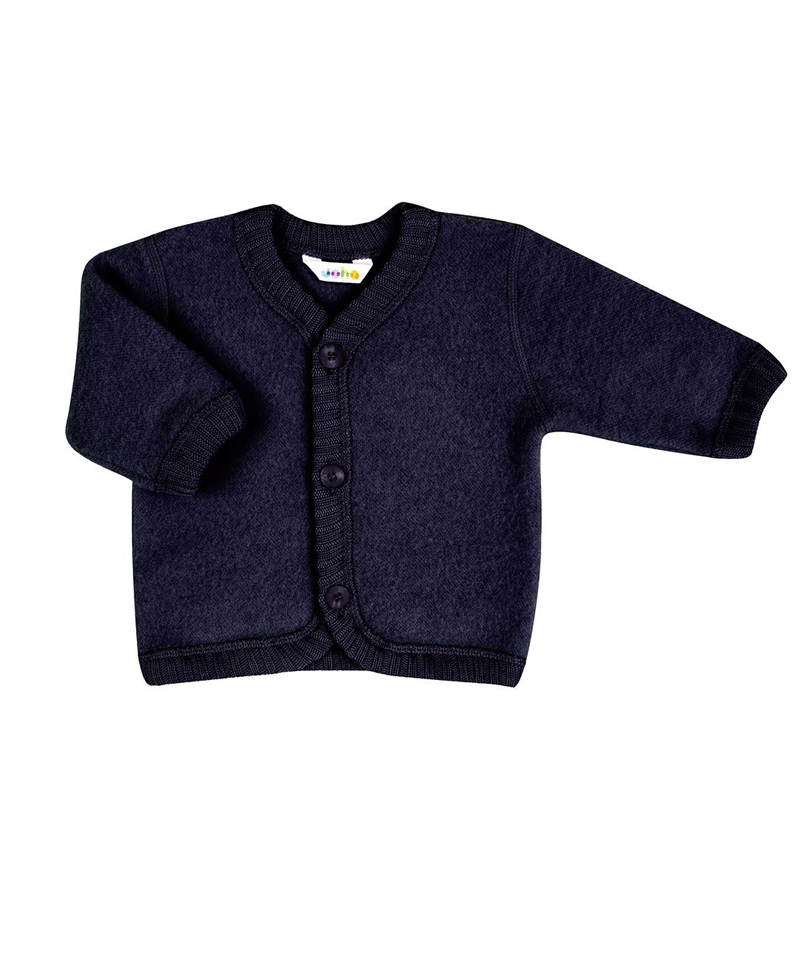 Navy Soft Wool Cardigan by Joha