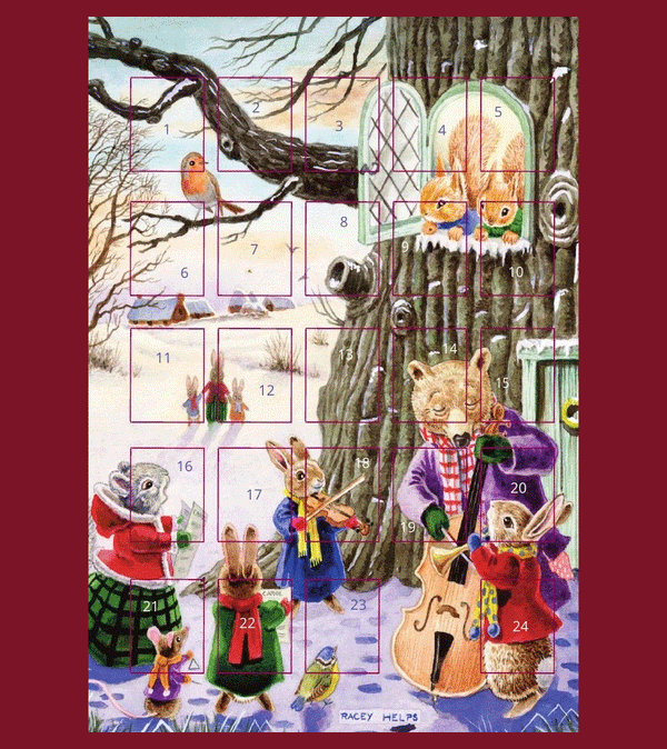 Christmas Carols Advent Card by The Porch Fairies