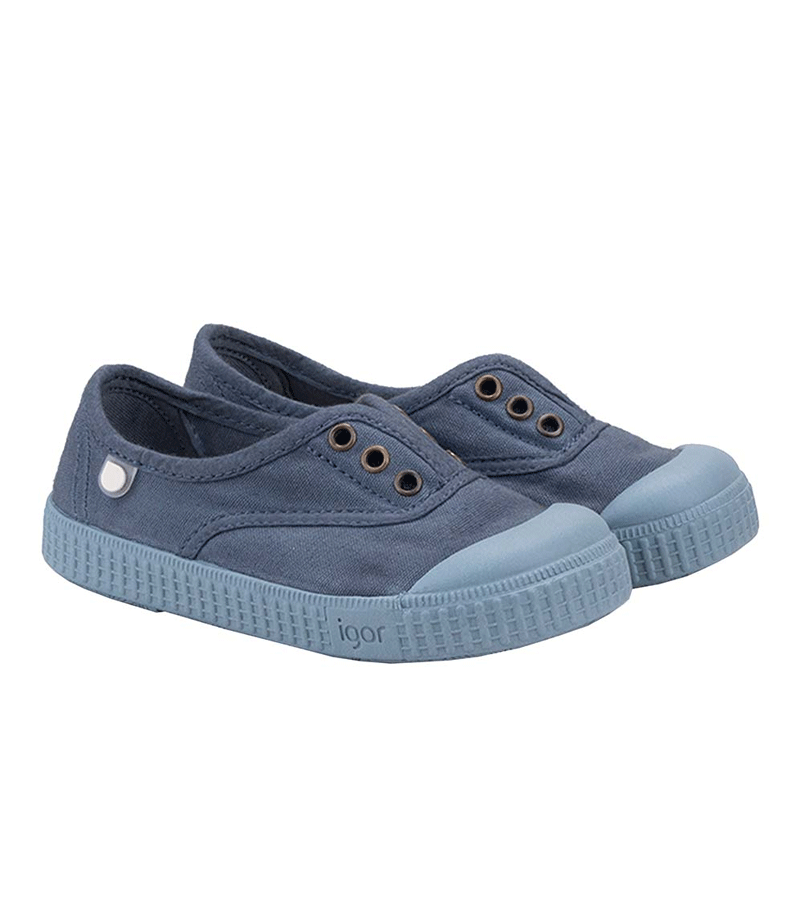 Igor Canvas Shoes in Dusty Blue with Blue Sole